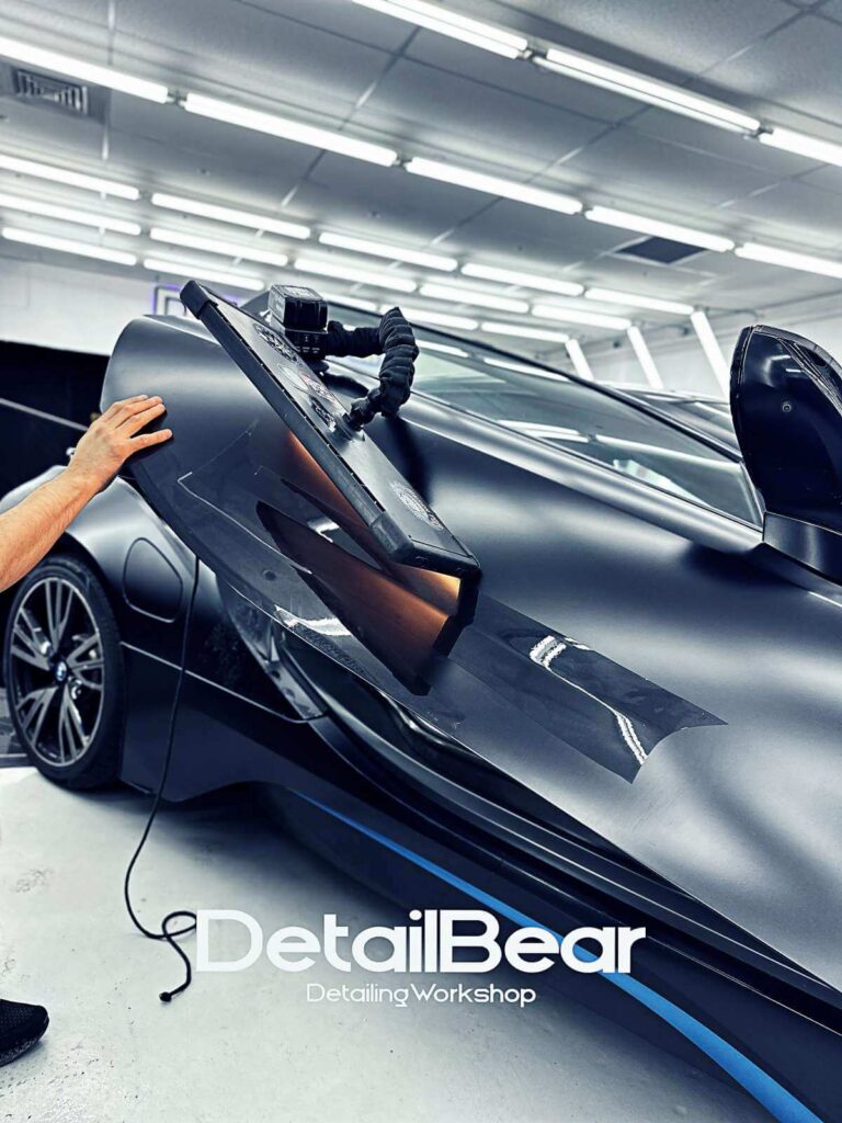 פרויקט BMW i8 תיקון PDR כולל הורדת ציפוי PPF ישן פרויקט BMW i8 תיקון PDR כולל הורדת ציפוי PPF ישן